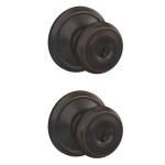 Schlage Georgian Aged Bronze Keyed Entry Door Knob