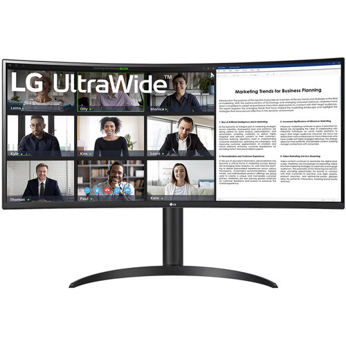 LG 34" UltraWide BR55QC-B QHD Curved Monitor - Image 2