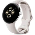 Google Pixel Watch 2 (Previous Model) - Polished Silver Aluminum Case - Porcelain Active Band - Wi-Fi