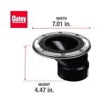 Oatey 3 in. ABS Open Offset Plastic Toilet Flange with Stainless Steel Ring (436062)