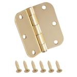 Everbilt 3 in. x 5/8 in. Radius Door Hinge Satin Brass