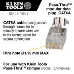 Klein Tools 50-Pack CAT6A Shielded Pass-Thru Modular Data Plugs VDV826705