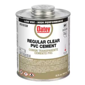 Oatey - 32 oz. Regular Clear PVC Cement - California Compliant