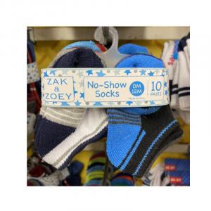 Zak&Zoey No-Show 10 Pairs Socks 0-12m Light and Navy Blue