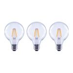 EcoSmart 40-Watt Equivalent G25 Globe Dimmable ENERGY STAR Clear Glass Filament LED Vintage Edison Light Bulb Daylight (3-Pack)