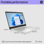 HP Stream 14", Intel Celeron, 4GB RAM, 64GB, Win 11 (S Mode), Silver (14-cf2723wm)