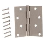 Everbilt 4 in. Square Radius Satin Nickel Squeak-Free Door Hinge