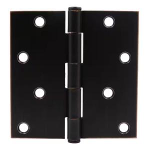 Everbilt Door Hinge 4 in. Square Radius Oil-Rubbed Bronze Squeak-Free