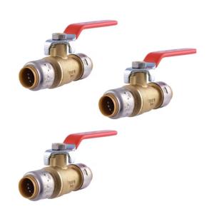 SharkBite Max 1/2 in. Brass Push-to-Connect Ball Valve Pro Pack (3-Pack) UR22222J3