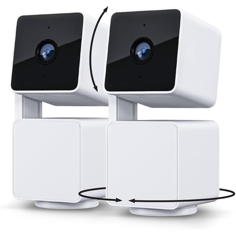 Indoor/Outdoor IP65 1080P 360° Pan/Tilt/Zoom WiFi Smart Home Security Camera, Motion Tracking for Baby/Pet, Color Night Vision, Works with Alexa&Google Assistant, Free Expert Setup - 2 Pack, White