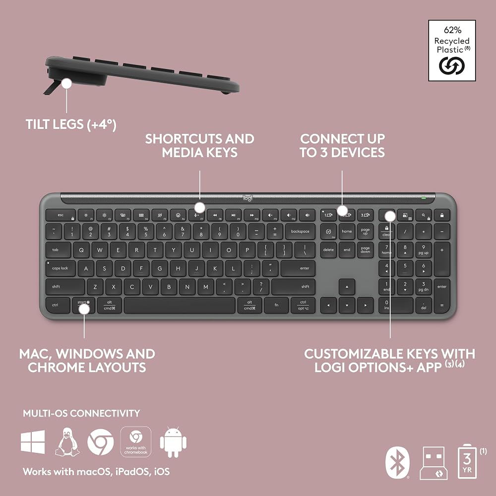 Logitech Signature Slim MK955 Wireless Keyboard and Mouse Set - Image 9