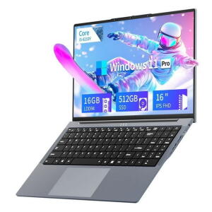 KUU i5 Gaming Laptop, 16" 1080p, 16GB RAM, 512GB SSD, HDMI, USB Type-C