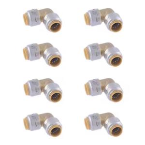 Max 1/2 in. Brass Push-to-Connect 90-Degree Elbow Fitting Pro Pack (8-Pack) # UR248J8