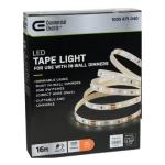 Commercial Electric 16 ft. LED AC Dimmable White Tape Light Kit Under Cabinet Light