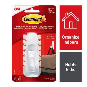 Command 5 lb. Large White Utility Hook (1 Hook, 2 Strips) (17003ES)