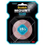 Scotch-1 in. x 3.47 yds. Clear Indoor Permanent Double-Sided Mounting Tape