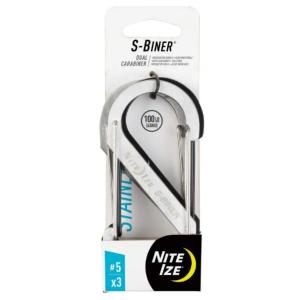 Nite Ize S-Biner Stainless Steel Dual Carabiner #5 in Stainless/Black (3-Pack)