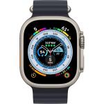 (Renewed) Apple Watch Ultra Titanium Case with Midnight Ocean Band