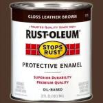 Rust-Oleum Stops Rust - 1 qt. Protective Enamel Gloss Leather Brown Interior/Exterior Paint