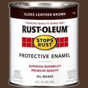 Rust-Oleum Stops Rust - 1 qt. Protective Enamel Gloss Leather Brown Interior/Exterior Paint