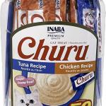 INABA Churu Creamy Lickable Wet Cat Treats Tuna & Chicken Variety Pet Treat, 50 Tubes