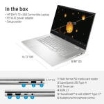 HP Envy x360 15.6" Touch Laptop, i5-1240P, 8GB RAM, 512GB SSD, Win 11 Home, Silver