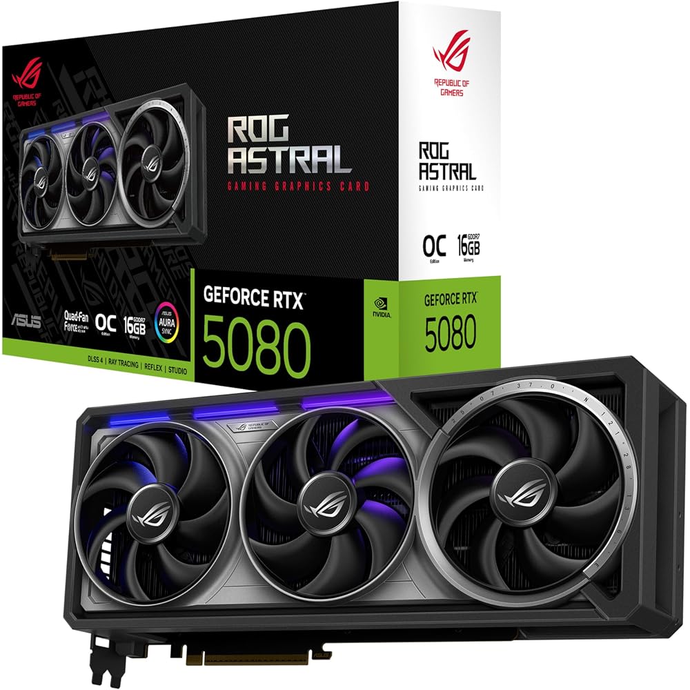 ASUS ROG Astral GeForce RTX 5080 16GB GDDR7 OC Edition Gaming Graphics Card - Image 1
