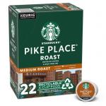 Starbucks Medium Roast K-Cup Coffee Pods Pike Place Roast for Keurig Brewers 22 K-Cups