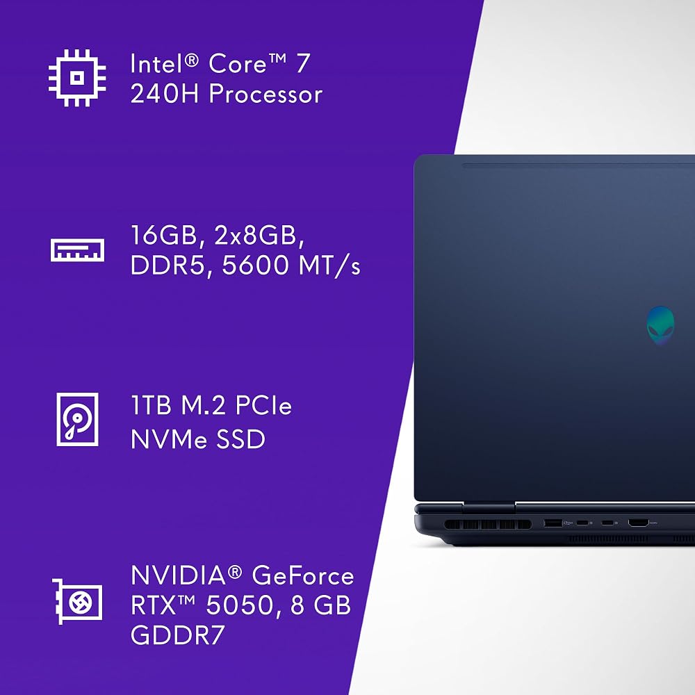 Alienware 16 Aurora Gaming Laptop, RTX 5050, Intel Core 7 240H - Image 8