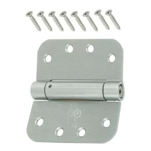 Everbilt 4 in. x 5/8 in. Radius Adjustable Spring Door Hinge Satin Chrome