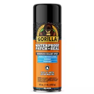 Gorilla - 16 oz. Waterproof Patch and Seal Rubberized Sealant Black Spray Paint