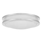 Hampton Bay Flaxmere 12 in. Chrome Dimmable Integrated LED Flush Mount Ceiling Light with Frosted White Glass Shade