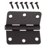 Everbilt 3-1/2 in. x 1/4 in. Radius Squeak-Free Door Hinge (3-Pack) Matte Black