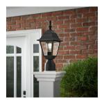 Hampton Bay 1-Light Black Steel Line Voltage Outdoor Weather Resistant Post Light with No Bulb Included