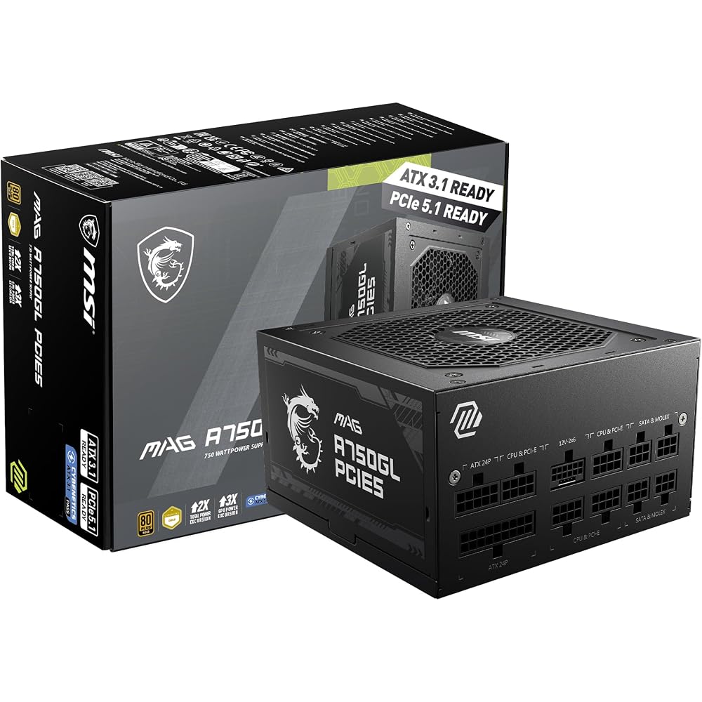 MSI MAG A750GL PCIE 5 & ATX 3.0 Gaming 750W Power Supply