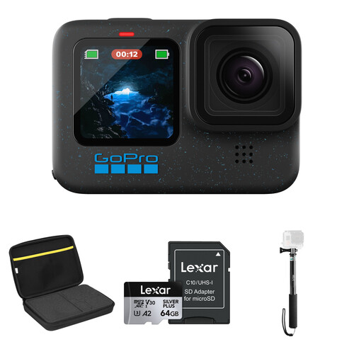 GoPro HERO12 Camera Basic Accessory Bundle - Black