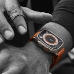 (Renewed) Apple Watch Ultra Titanium Case with Midnight Ocean Band