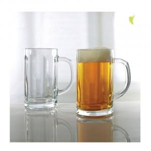 Circleware Glass Beer Mugs with Handle 2 piece/410 ml/Lf-603