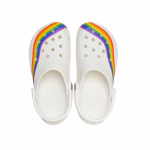 Crocs Unisex Classic Rainbow Dye Clog White/Multi Size M5/W7