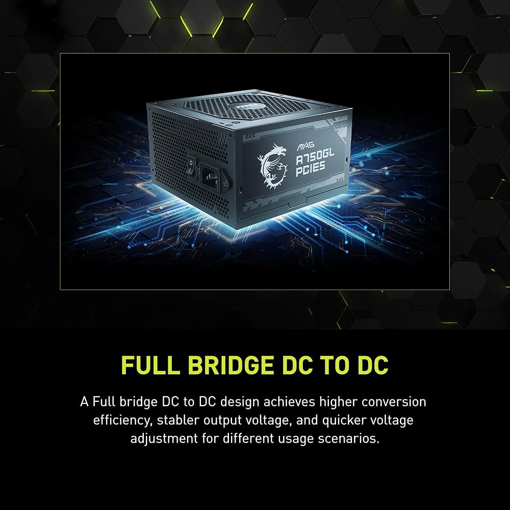 MSI MAG A750GL PCIE 5 & ATX 3.0 Gaming 750W Power Supply - Image 7