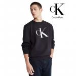 Calvin Klein Men Monogram Logo Fleece Crewneck Sweatshirt Black Size L