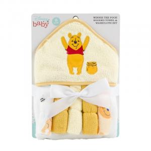 Disney Baby Winnie The Pooh 6 Pack Hooded Towel & Washcloth Set