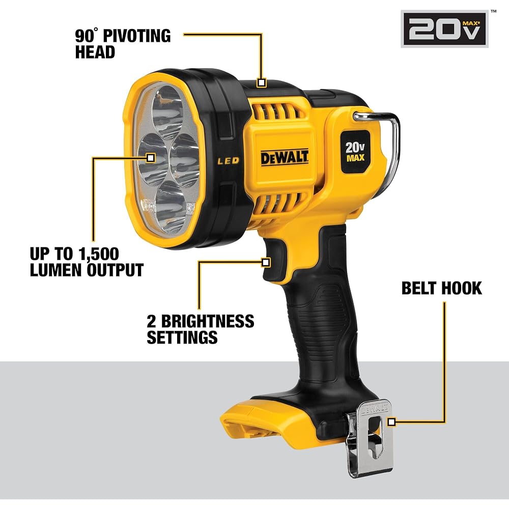 DEWALT 20V MAX LED Work Light, Handheld Spotlight - Image 6