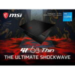 MSI GF63 Thin 15.6" Gaming Laptop, Intel i5-11400H, GTX 1650, 8GB RAM, 256GB SSD, Windows 11