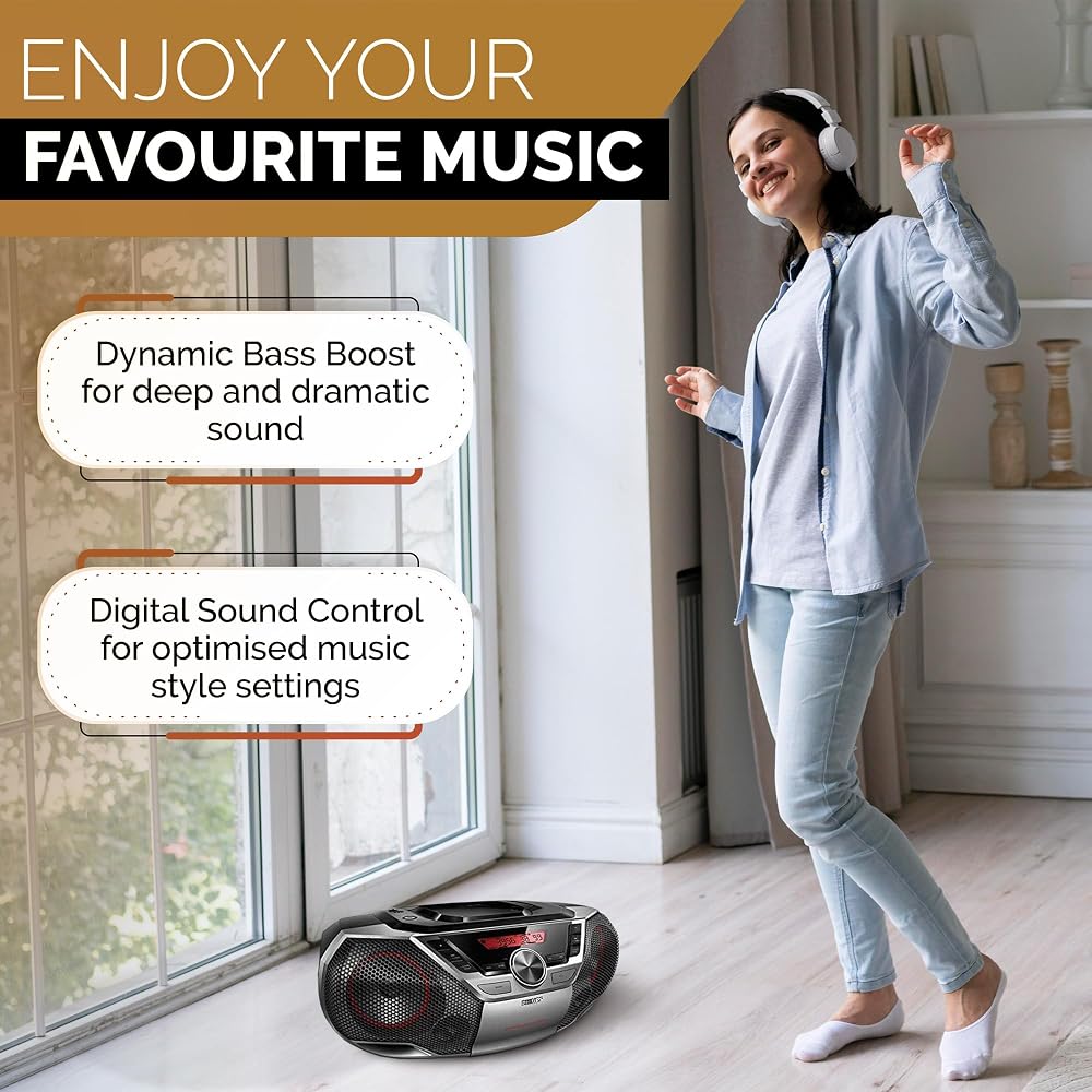 Philips Portable Boombox CD Player Bluetooth FM Radio - Image 6