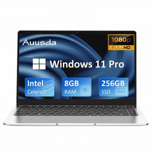 Auusda 14.1" Intel Celeron J4125 (Quad-Core up to 2.7GHz) 8GB RAM, 256GB SSD Silver