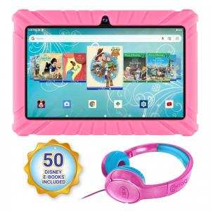 Contixo V8-2 7" Kids Tablet Bundle: Includes 32GB Storage, 50+ Disney eBooks, Headphones, and a Kid-Proof Case - Pink