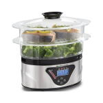 2-Tier Hamilton Beach Food Steamer and Rice Cooker - Silver