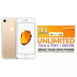 Pre-Owned iPhone 7 Gold Unlocked + Speed Talk Sim Card Prepaid (Refurbished: Good), 32GB