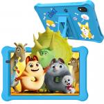 TEAYINGDE 8-inch Kids Tablet Android 12 ,Silicone Case, Google Play,(Blue)